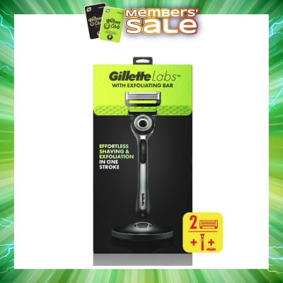 GILLETTE - Labs Razor Blade with Exfoliating Bar Cartridge 2s + Handle 1s