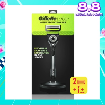 GILLETTE Labs Razor Blade with Exfoliating Bar Cartridge 2s + Handle 1s