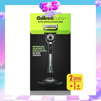 GILLETTE - Labs Razor Blade with Exfoliating Bar Cartridge 2s + Handle 1s