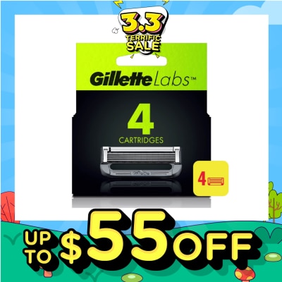GILLETTE Labs Razor Cartridge with Exfoliating Bar Refill 4s