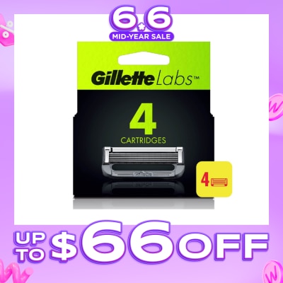 GILLETTE - Labs Razor Cartridge with Exfoliating Bar Refill 4s