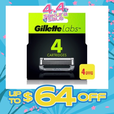 GILLETTE - Labs Razor Cartridge with Exfoliating Bar Refill 4s