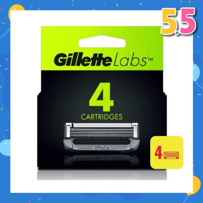 GILLETTE Labs Razor Cartridge with Exfoliating Bar Refill 4s