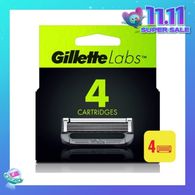 GILLETTE Labs Razor Cartridge with Exfoliating Bar Refill 4s