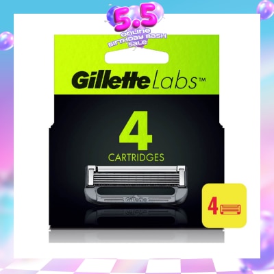 GILLETTE - Labs Razor Cartridge with Exfoliating Bar Refill 4s