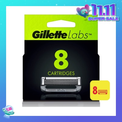 GILLETTE Labs Razor Cartridge with Exfoliating Bar Refill 8s