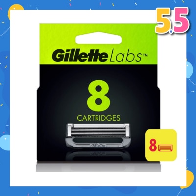 GILLETTE Labs Razor Cartridge with Exfoliating Bar Refill 8s