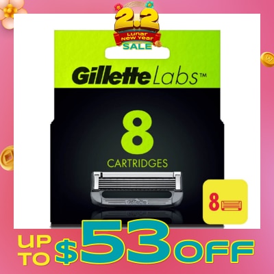 GILLETTE Labs Razor Cartridge with Exfoliating Bar Refill 8s