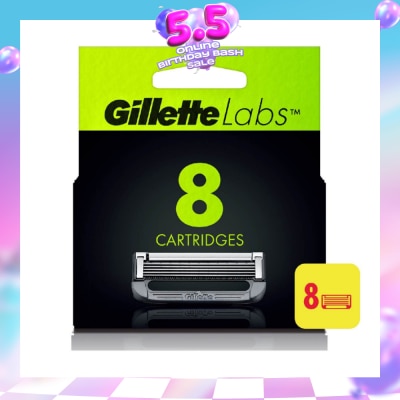 GILLETTE - Labs Razor Cartridge with Exfoliating Bar Refill 8s