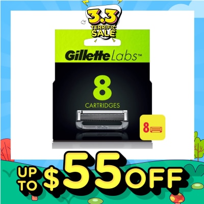 GILLETTE Labs Razor Cartridge with Exfoliating Bar Refill 8s