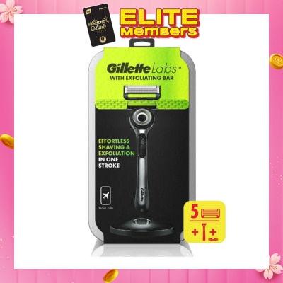 GILLETTE Labs Razor Blade with Exfoliating Bar Cartridge 5s + Handle 1s + Travel Case 1s