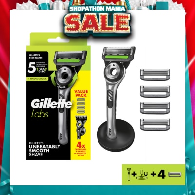 GILLETTE - Labs Enbeatably Smooth Razor Blade with Cartridge 4s + Handle 1s + Magnetic Hook 1s