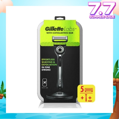 GILLETTE Labs Razor Blade with Exfoliating Bar Cartridge 5s + Handle 1s + Travel Case 1s
