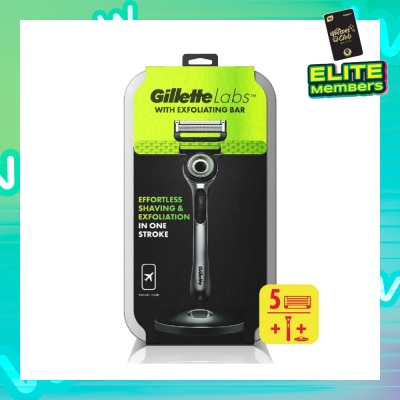GILLETTE Labs Razor Blade with Exfoliating Bar Cartridge 5s + Handle 1s + Travel Case 1s