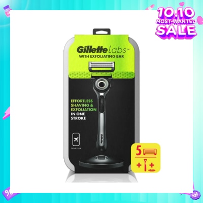 GILLETTE Labs Razor Blade with Exfoliating Bar Cartridge 5s + Handle 1s + Travel Case 1s