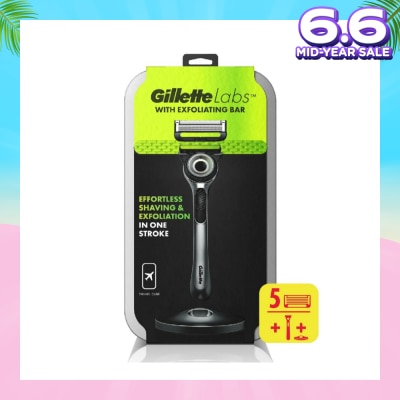 GILLETTE Labs Razor Blade with Exfoliating Bar Cartridge 5s + Handle 1s + Travel Case 1s
