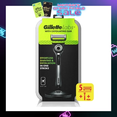 GILLETTE Labs Razor Blade with Exfoliating Bar Cartridge 5s + Handle 1s + Travel Case 1s
