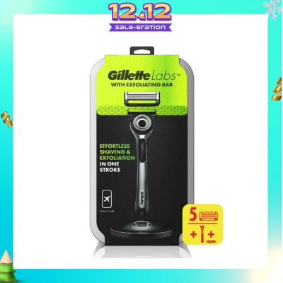 GILLETTE Labs Razor Blade with Exfoliating Bar Cartridge 5s + Handle 1s + Travel Case 1s