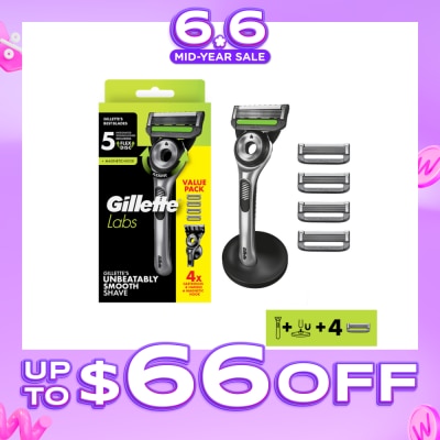 GILLETTE - Labs Enbeatably Smooth Razor Blade with Cartridge 4s + Handle 1s + Magnetic Hook 1s