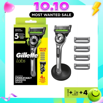 GILLETTE Labs Enbeatably Smooth Razor Blade with Cartridge 4s + Handle 1s + Magnetic Hook 1s image