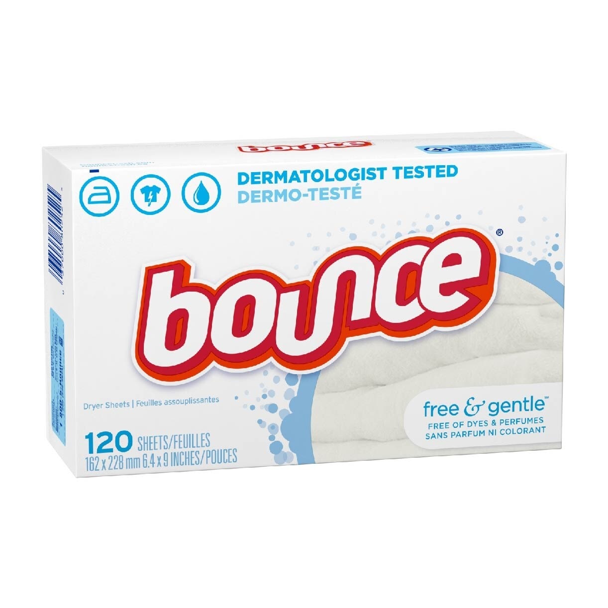 Bounce Free & Gentle Fabric Softener Dryer Sheets 120s