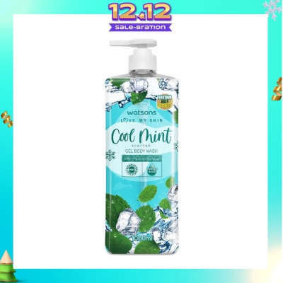 WATSONS Cool Mint Scented Gel Body Wash (Softening And Moisturising, Dermatologically Tested) 1000ml