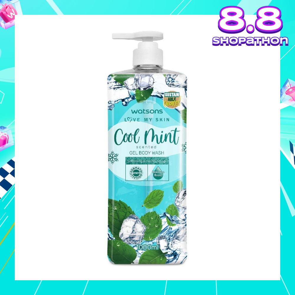 Cool Mint Scented Gel Body Wash (Softening And Moisturising, Dermatologically Tested) 1000ml