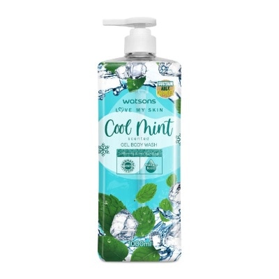 WATSONS Cool Mint Scented Gel Body Wash (Softening And Moisturising, Dermatologically Tested) 1000ml