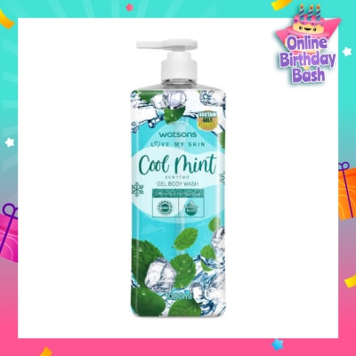 WATSONS Cool Mint Scented Gel Body Wash (Softening And Moisturising, Dermatologically Tested) 1000ml