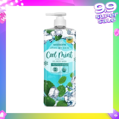 WATSONS Cool Mint Scented Gel Body Wash (Softening And Moisturising, Dermatologically Tested) 1000ml