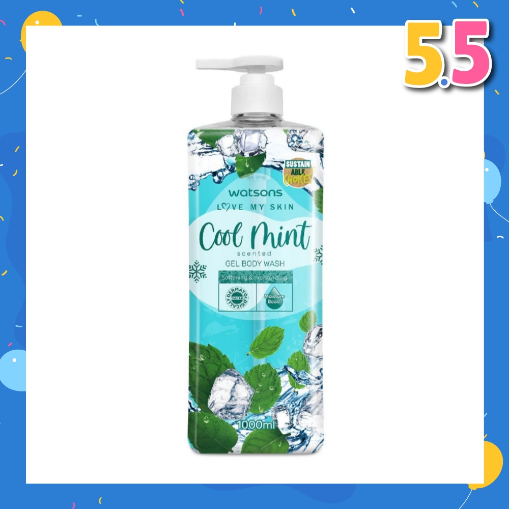 Cool Mint Scented Gel Body Wash (Softening And Moisturising, Dermatologically Tested) 1000ml