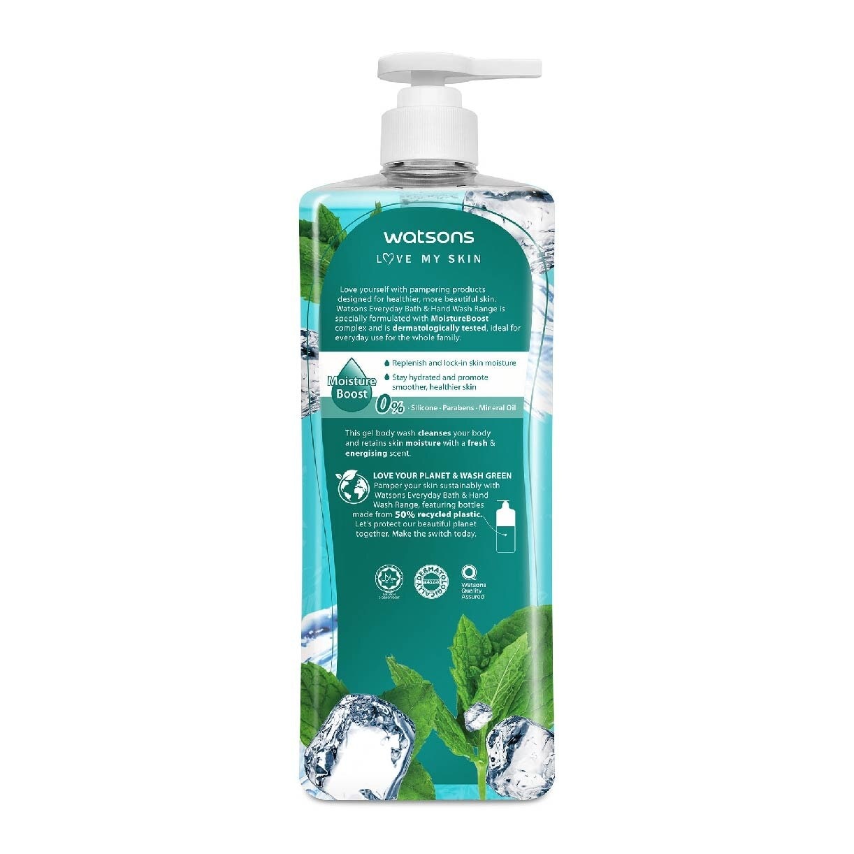 Cool Mint Scented Gel Body Wash (Softening And Moisturising, Dermatologically Tested) 1000ml