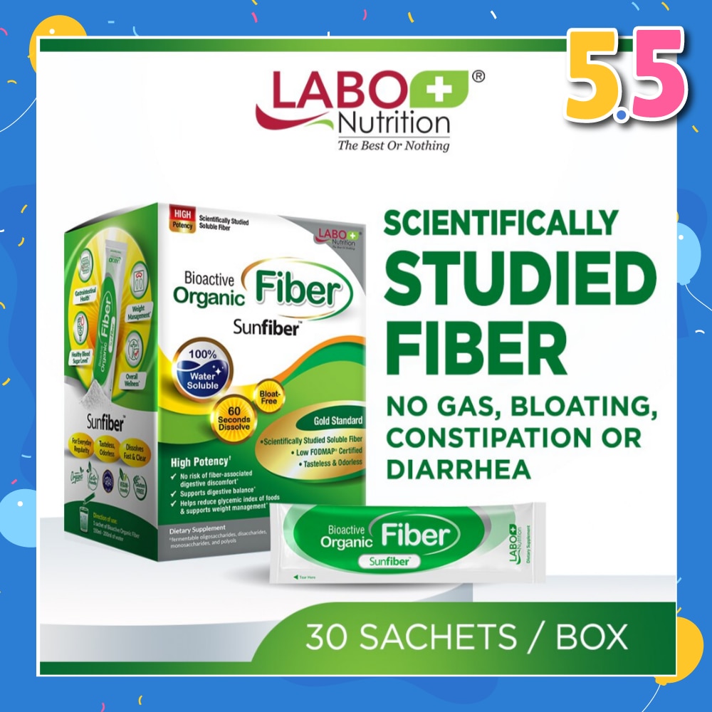Bioactive Organic Fiber Dietary Supplement Sachet (For Digestion, Bowel Regularity, Gut Health, Diarrhea And Constipation) 30s