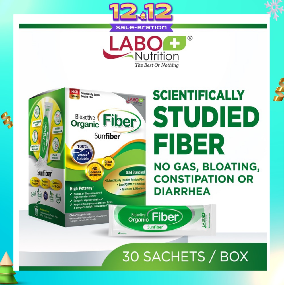 Bioactive Organic Fiber Dietary Supplement Sachet (For Digestion, Bowel Regularity, Gut Health, Diarrhea And Constipation) 30s