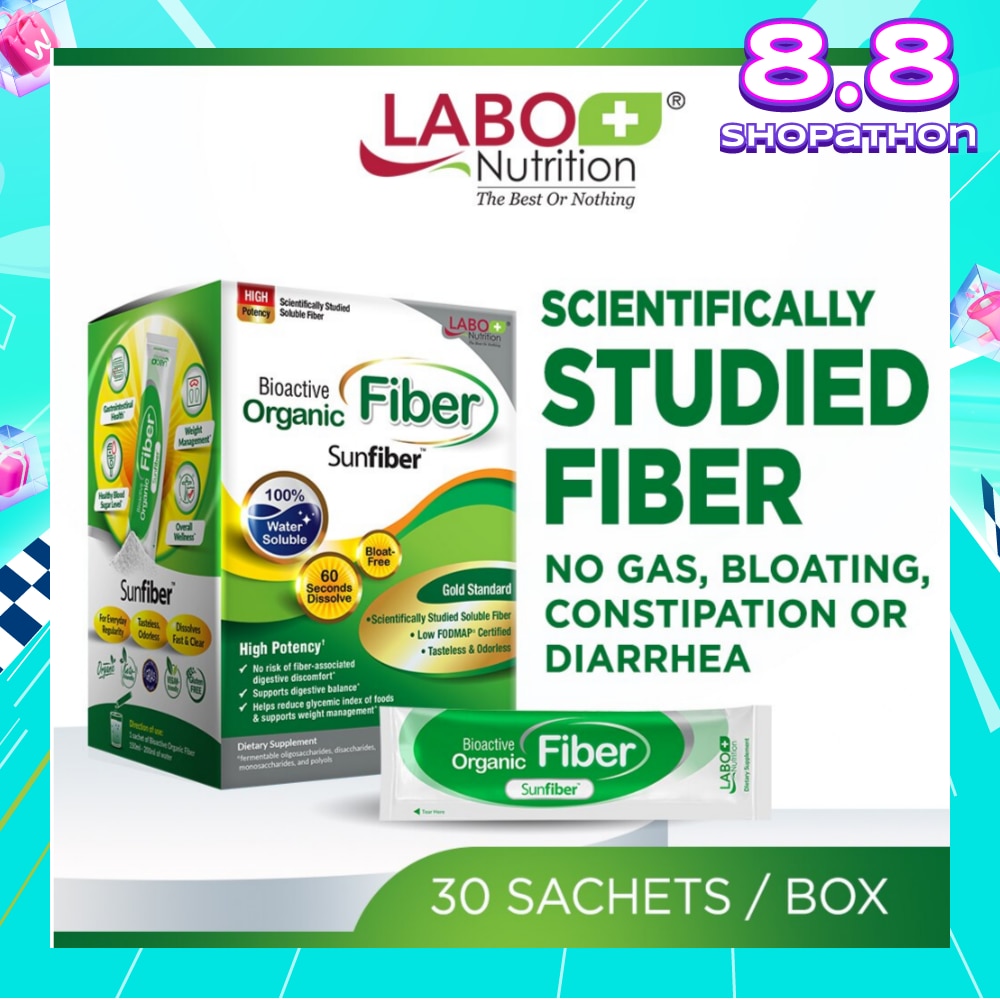 Bioactive Organic Fiber Dietary Supplement Sachet (For Digestion, Bowel Regularity, Gut Health, Diarrhea And Constipation) 30s