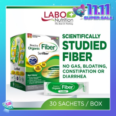 LABO NUTRITION Bioactive Organic Fiber Dietary Supplement Sachet (For Digestion, Bowel Regularity, Gut Health, Diarrhea And Constipation) 30s