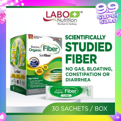 LABO NUTRITION Bioactive Organic Fiber Dietary Supplement Sachet (For Digestion, Bowel Regularity, Gut Health, Diarrhea And Constipation) 30s