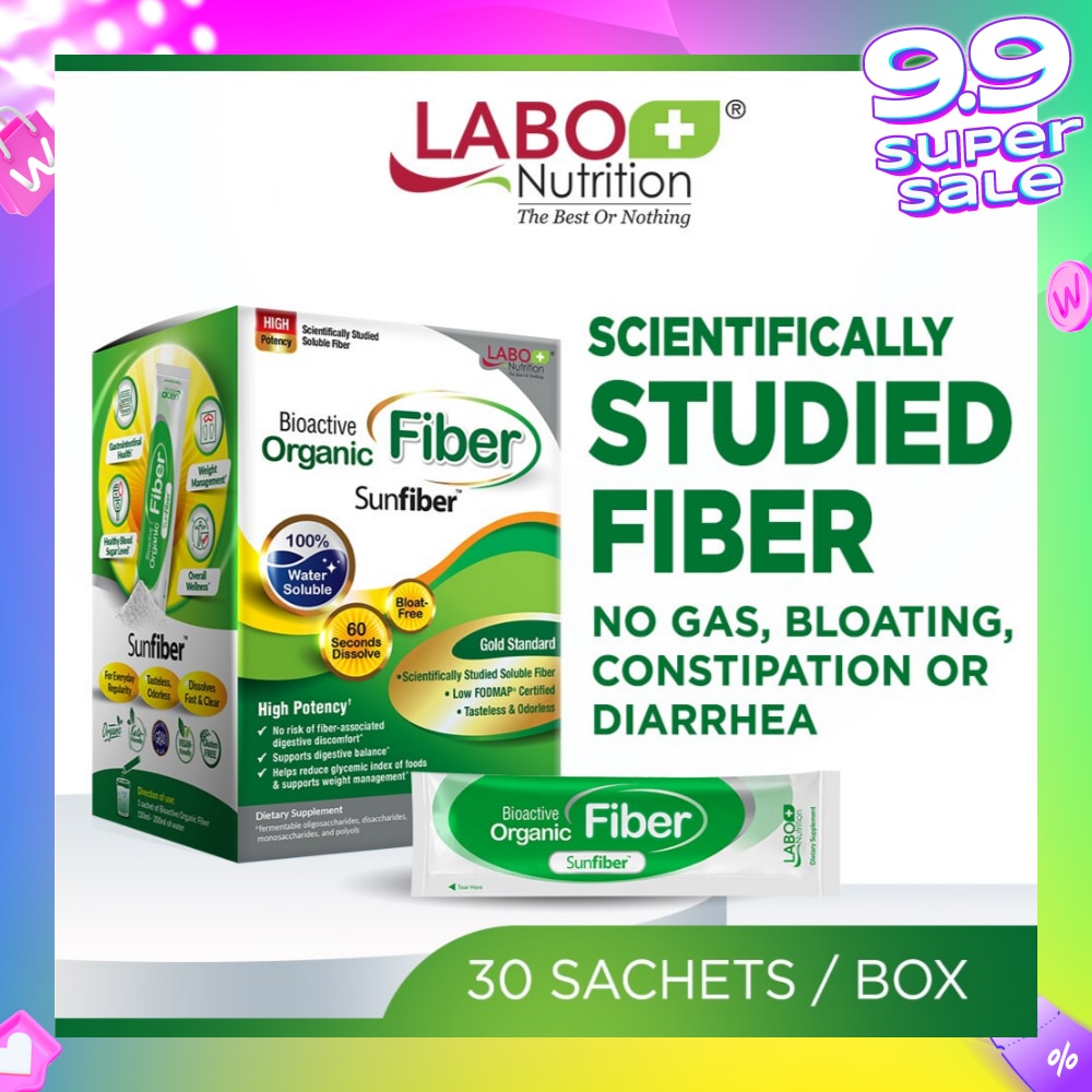Bioactive Organic Fiber Dietary Supplement Sachet (For Digestion, Bowel Regularity, Gut Health, Diarrhea And Constipation) 30s