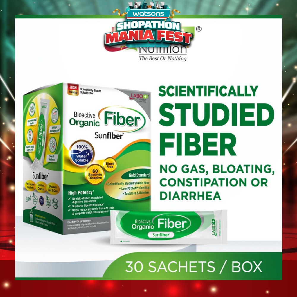 Bioactive Organic Fiber Dietary Supplement Sachet (For Digestion, Bowel Regularity, Gut Health, Diarrhea And Constipation) 30s
