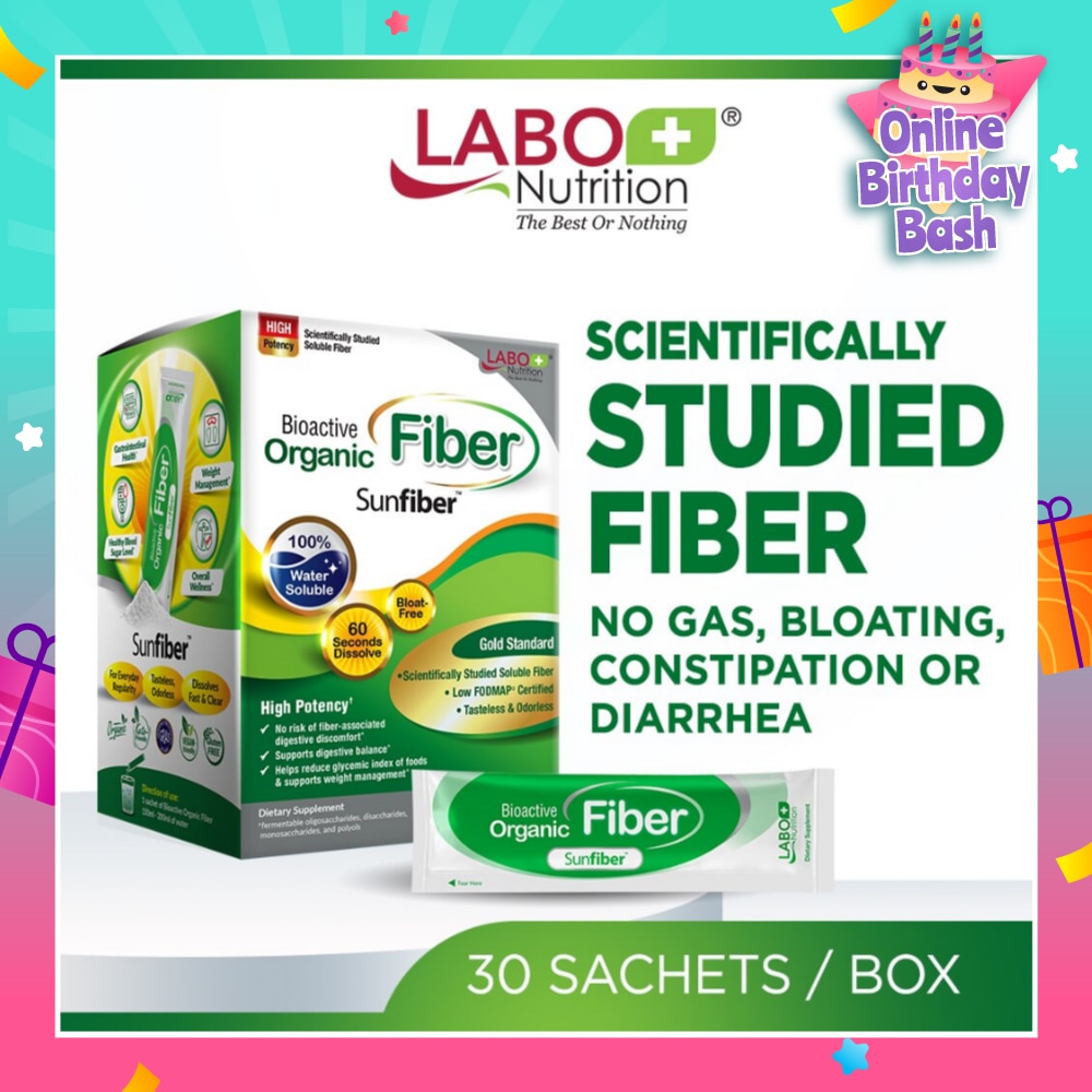 Bioactive Organic Fiber Dietary Supplement Sachet (For Digestion, Bowel Regularity, Gut Health, Diarrhea And Constipation) 30s