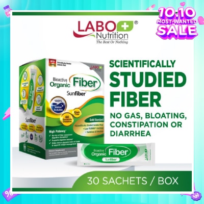 LABO NUTRITION Bioactive Organic Fiber Dietary Supplement Sachet (For Digestion, Bowel Regularity, Gut Health, Diarrhea And Constipation) 30s