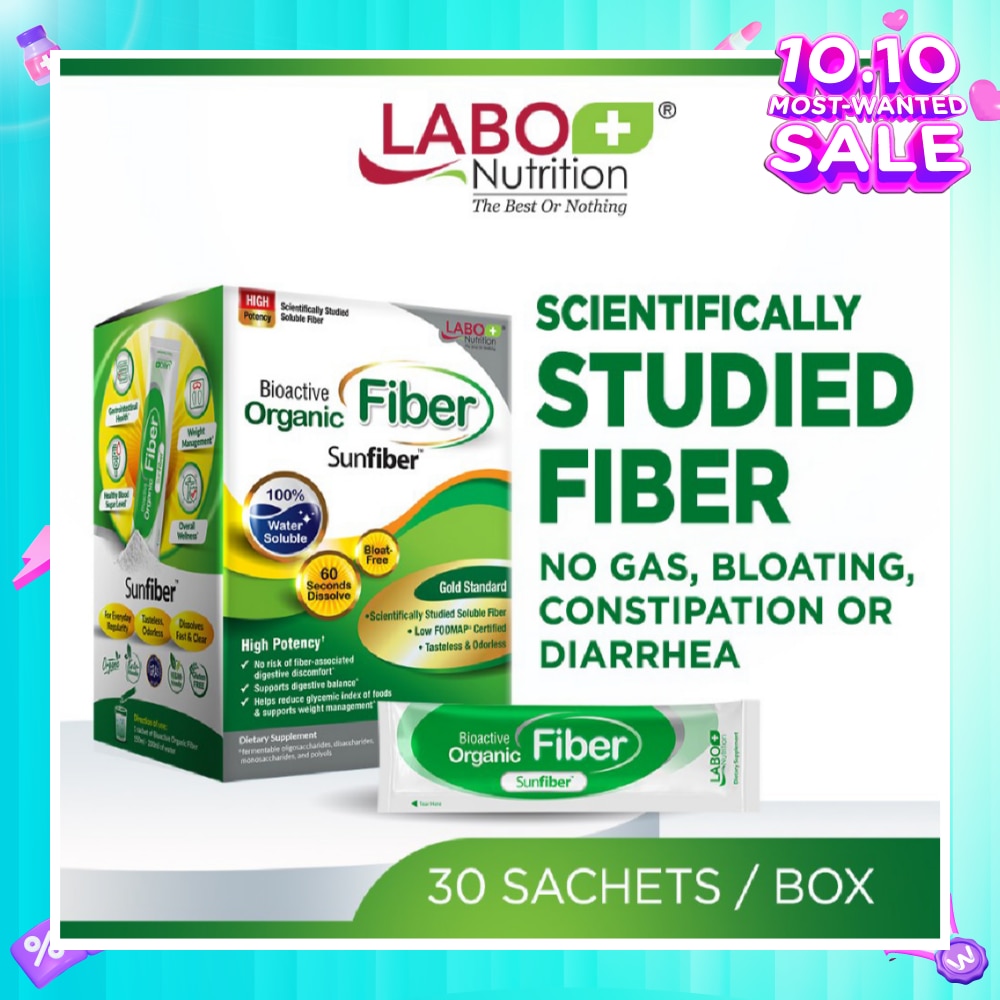 Bioactive Organic Fiber Dietary Supplement Sachet (For Digestion, Bowel Regularity, Gut Health, Diarrhea And Constipation) 30s