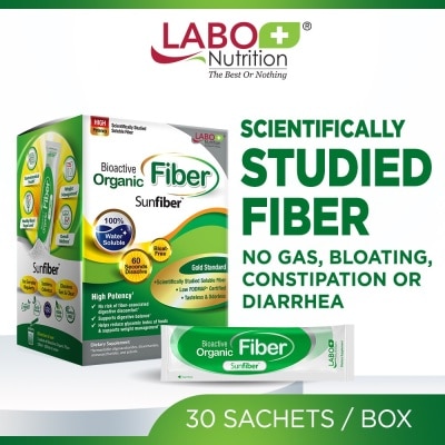 LABO NUTRITION Bioactive Organic Fiber Dietary Supplement Sachet (For Digestion, Bowel Regularity, Gut Health, Diarrhea And Constipation) 30s