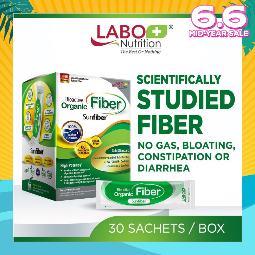 Bioactive Organic Fiber Dietary Supplement Sachet (For Digestion, Bowel Regularity, Gut Health, Diarrhea And Constipation) 30s
