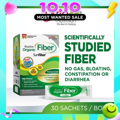 LABO NUTRITION Bioactive Organic Fiber Bloat Free Prebiotic Digestive Support Sachets (Digestion, Bowel Regularity, Gut Health, Weight, Slimming, Diarrhea and Constipation) 30s image