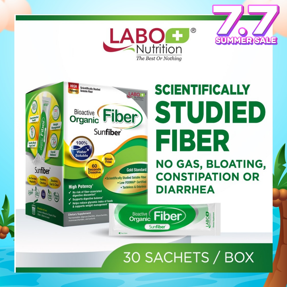 Bioactive Organic Fiber Dietary Supplement Sachet (For Digestion, Bowel Regularity, Gut Health, Diarrhea And Constipation) 30s