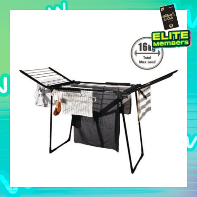 HOUZE 3 Fold Drying Rack Black 1s