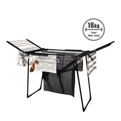 HOUZE 3 Fold Drying Rack Black 1s