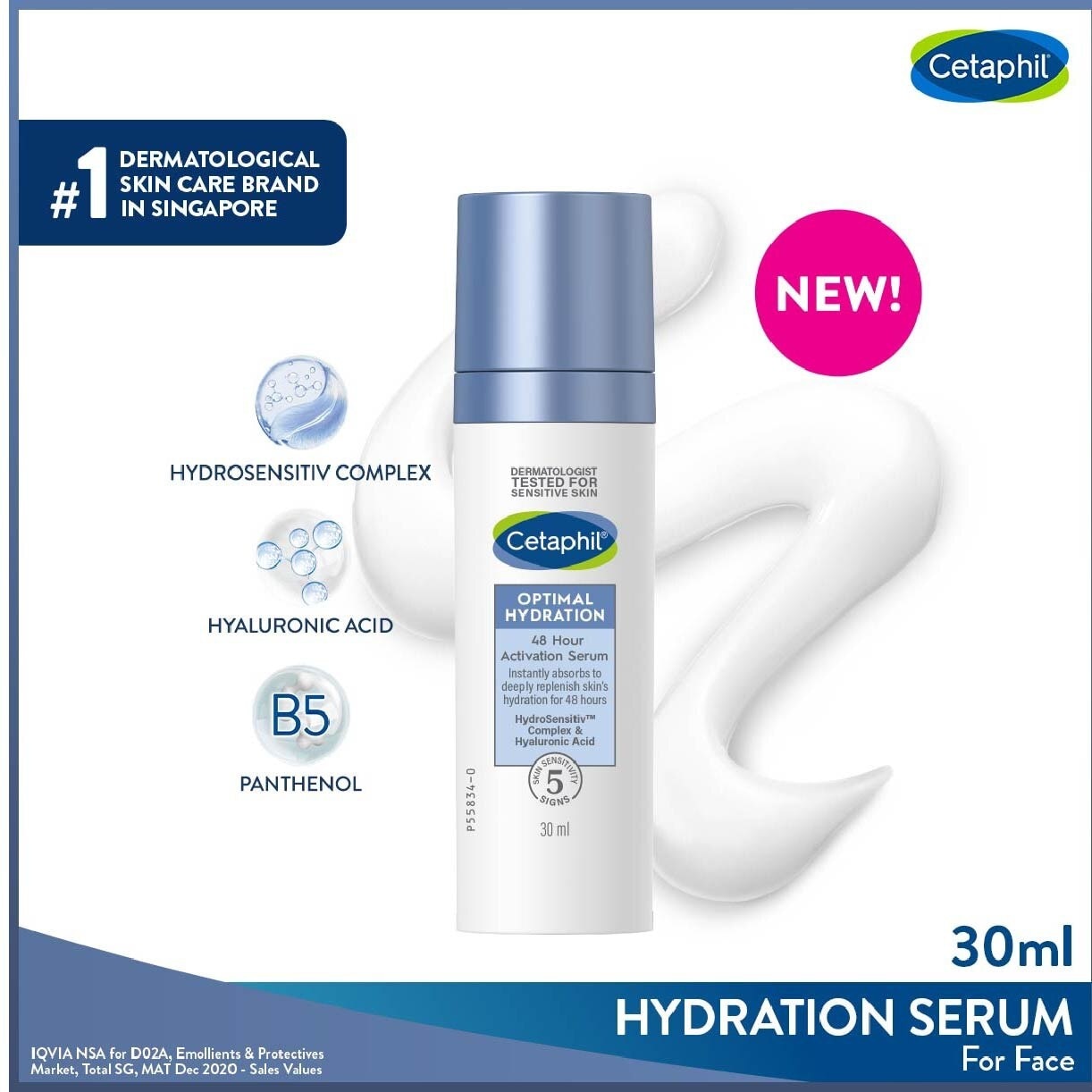 CETAPHIL Optimal Hydration 48 Hours Activation Serum (Suitable for Dry & Sensitive Skin) 30ml