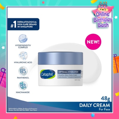 CETAPHIL Optimal Hydration Healthy Glow Daily Cream (Suitable for Dry & Sensitive Skin) 48g